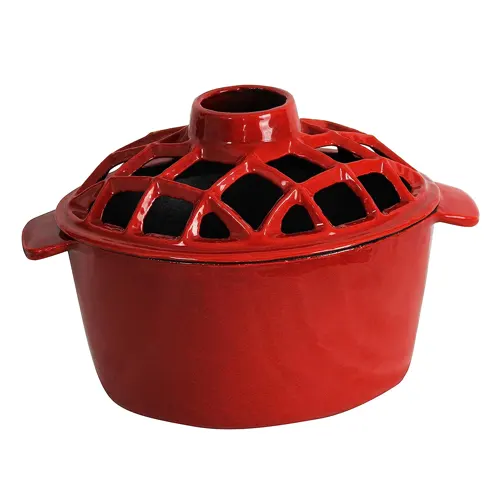 Willow Weave Wood Stove Steamer 2.5 Quart, Cast Iron Steamer with Large Opening Top, Simmer Pot for Stove Potpourri, Decorative Humidifier for Wood